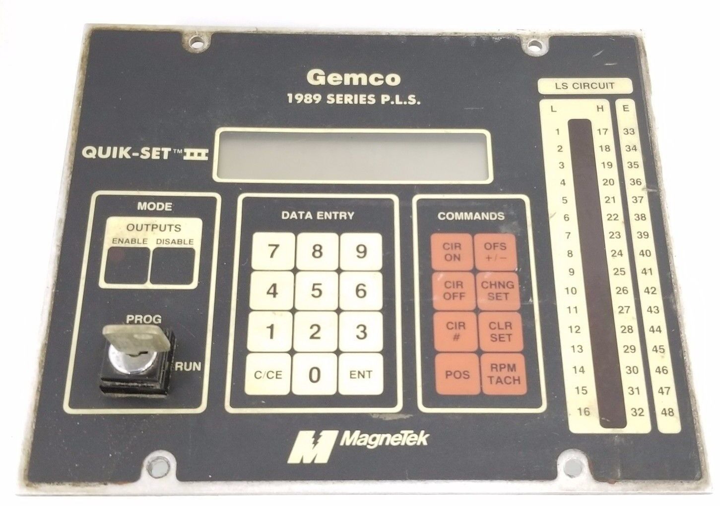 MAGNETEK GEMCO 1989 SERIES P.L.S. QUIK-SET III CONTROL PANEL