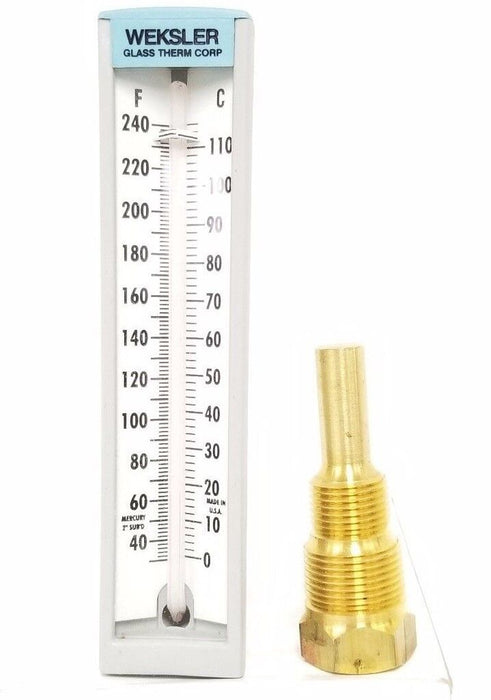 NIB WEKSLER TYPE: 141-GDH THERMOSTAT RANGE: 30/240F & 0/114C, STEM 2"