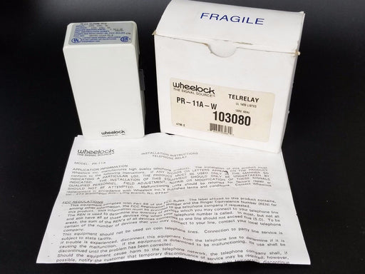 NIB WHEELOCK PR-11A-W TELRELAY PR11AW, 120V, 60HZ, 5A