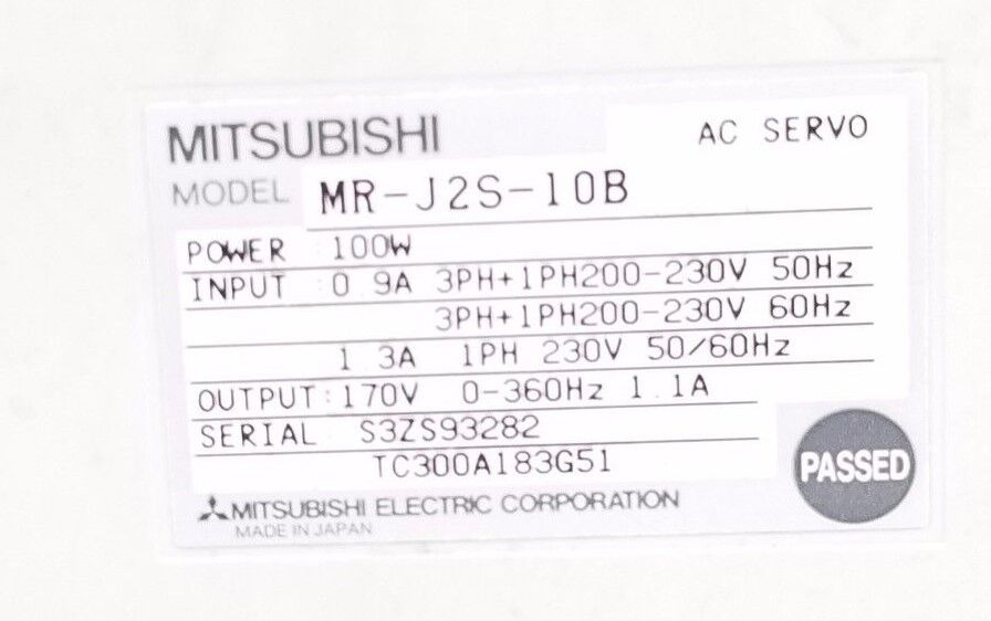 LOT OF 3 SIEMENS MR-J2S-10B AC SERVO AMPLIFIERS, 400W