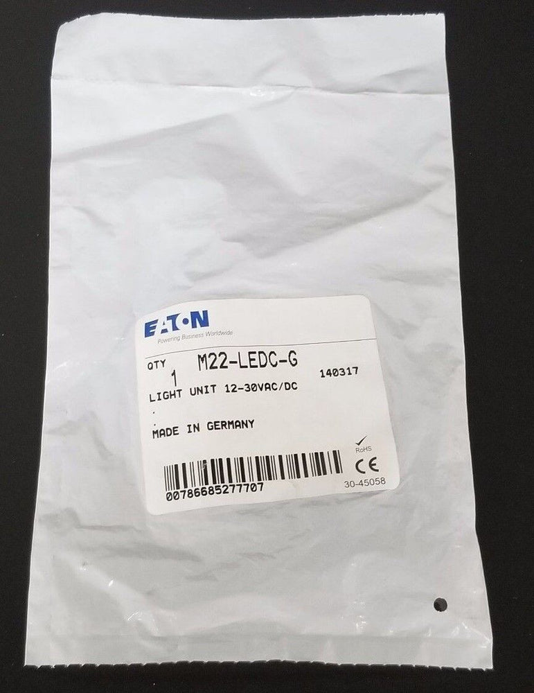 NEW EATON CUTLER-HAMMER M22-LEDC-G LIGHT UNIT 12-30VAC/DC, M22LEDCG