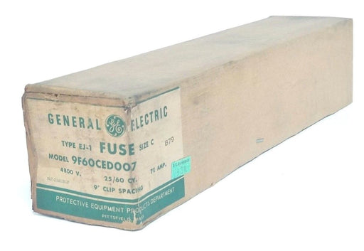 NIB GENERAL ELECTRIC 9F60CED007 TYPE EJ-1 FUSE 4800V, SIZE C