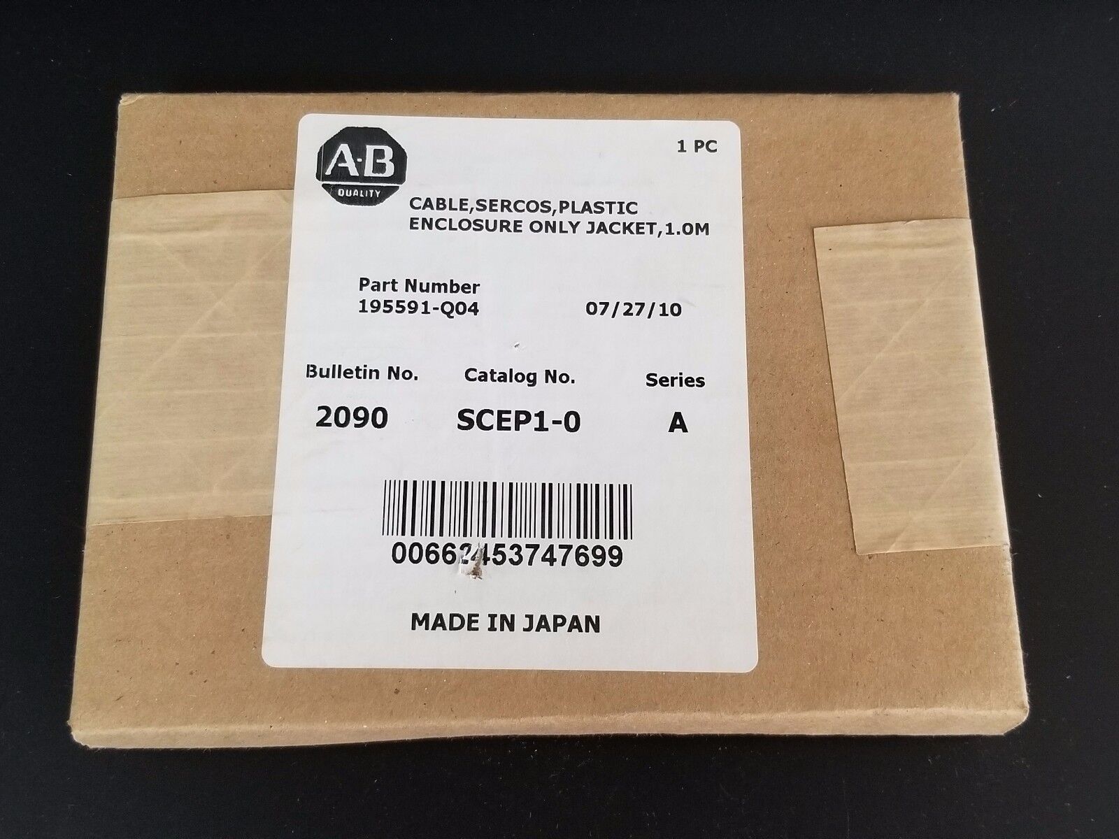 NIB ALLEN BRADLEY SCEP1-0 FIBER OPTIC CABLE P/N: 195591-Q04, SER. A