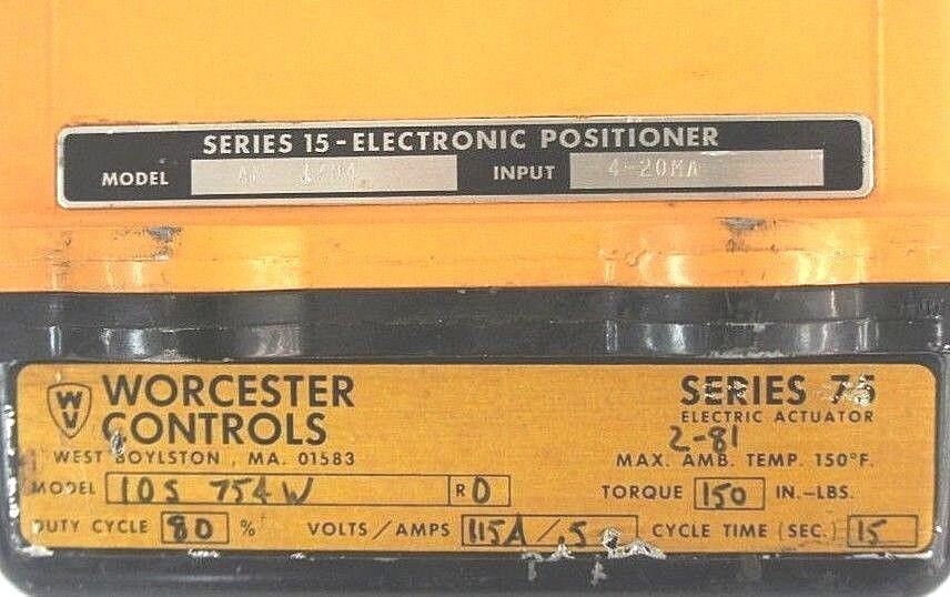 WORCESTER CONTROLS SERIES 75 ELECTRIC VALVE ACTUATOR AF-17N4 105-754W