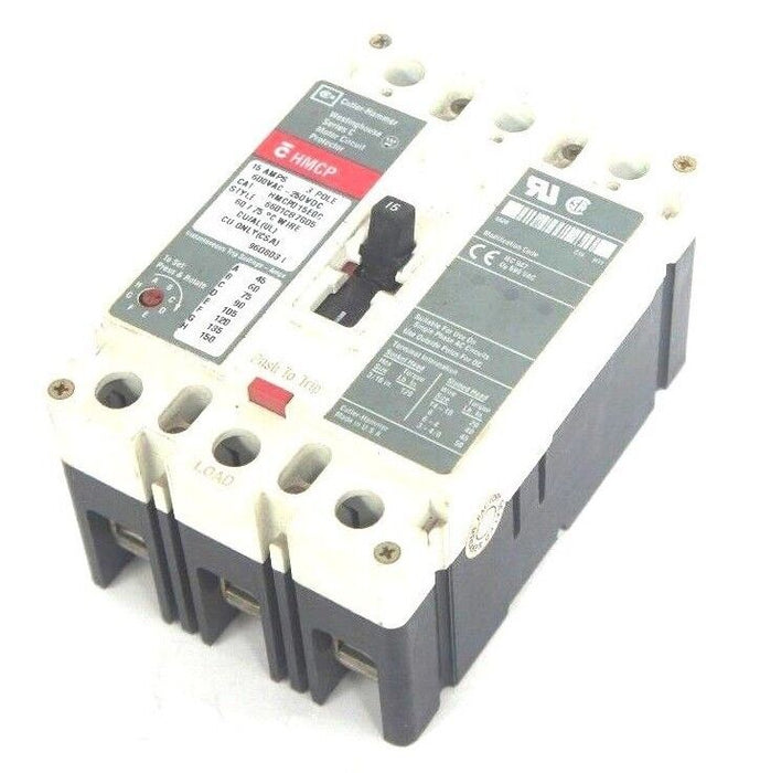 CUTLER HAMMER HMCP0150C CIRCUIT BREAKER STYLE 6601CB7G05 SER. C, 15 AMP, 3 POLE