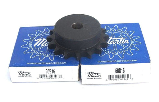LOT OF 2 NEW MARTIN 60B16 SPROCKETS 3/4" BORE, 16 TEETH
