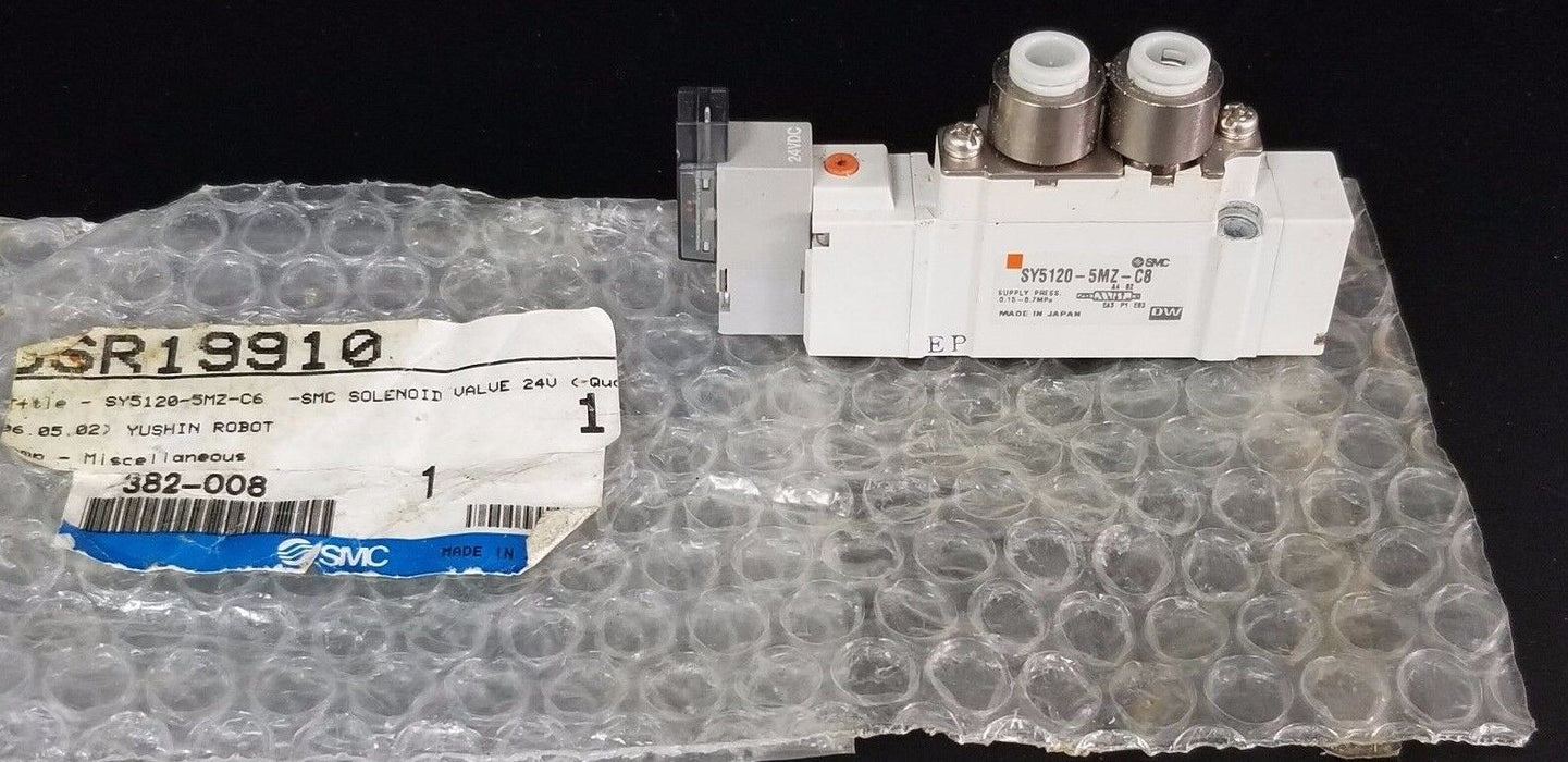 SMC SY5120-5MZ-C8 SOLENOID VALVE SY51205MZC8, 24VDC