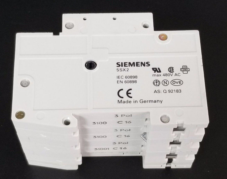 SIEMENS 5SX23 C16 CIRCUIT BREAKER 480V AC MAX 5SX2