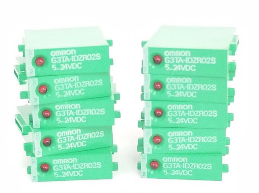 LOT OF 10 OMRON G3TA-IDZR02S PHOTOCOUPLER RELAYS 5/24VDC SSR INCLUDES INDICATORS
