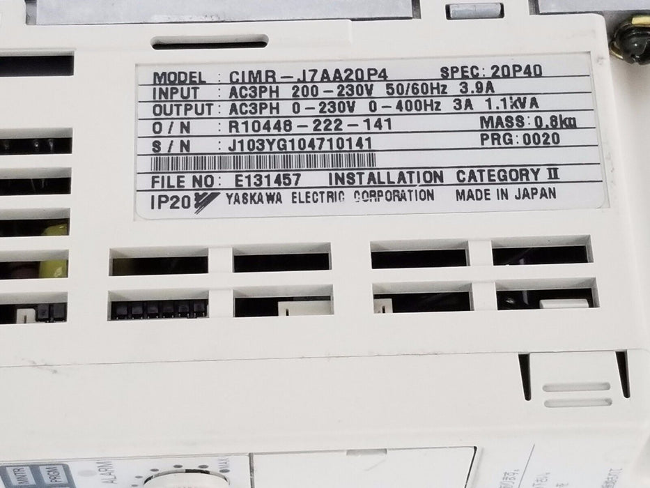YASKAWA CIMR-J7AA20P4 VS MINI J7, 200V, 3-PHASE, 0.4KW, CIMRJ7AA20P4