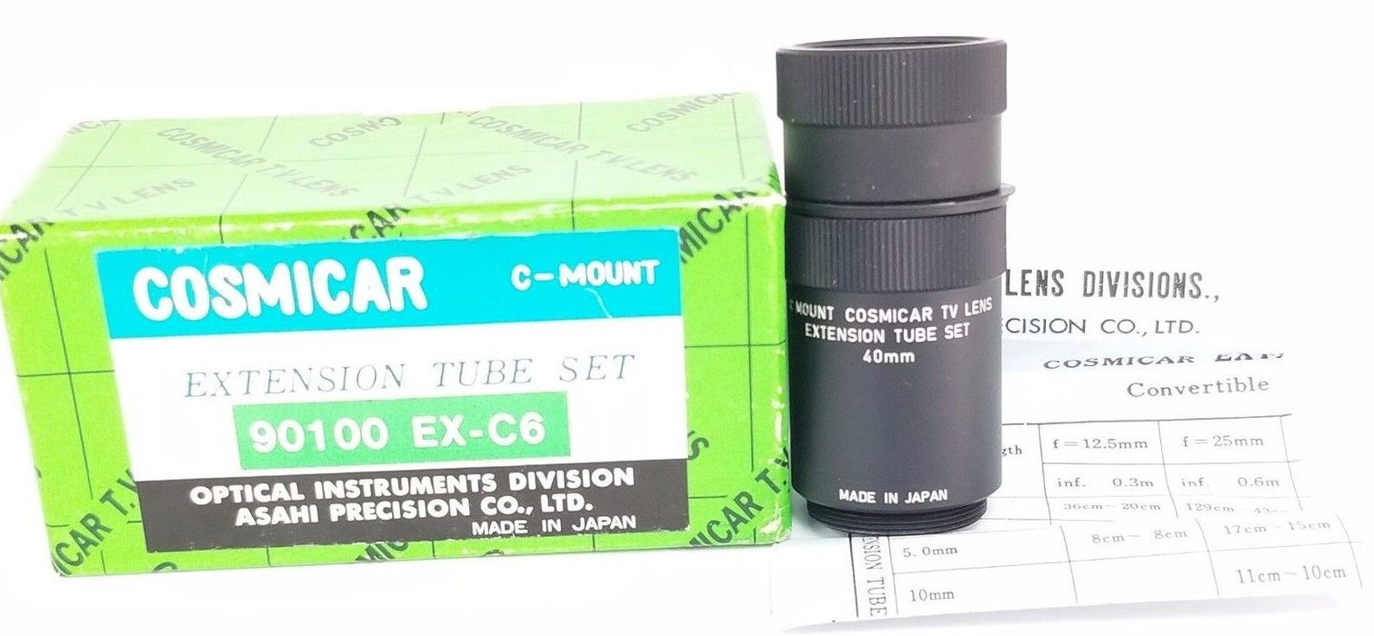 NIB COSMICAR 90100 EX-C6 EXTENSION TUBE SET C-MOUNT