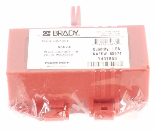 NEW BRADY 65674 PLUG LOCKOUT 110V W/LABELS