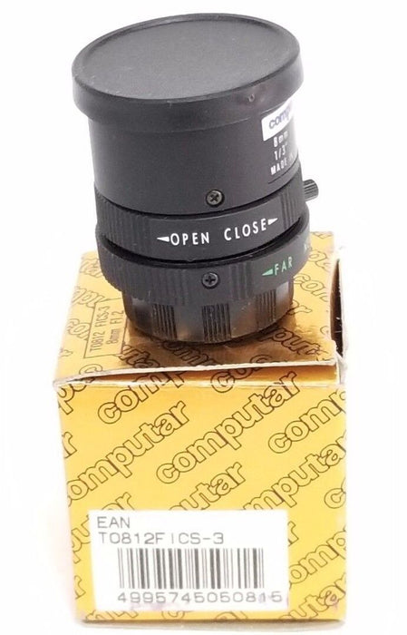 NIB COMPUTAR T0812FICS-3 LENS MONO FOCAL MANUAL IRIS, T0812FICS3