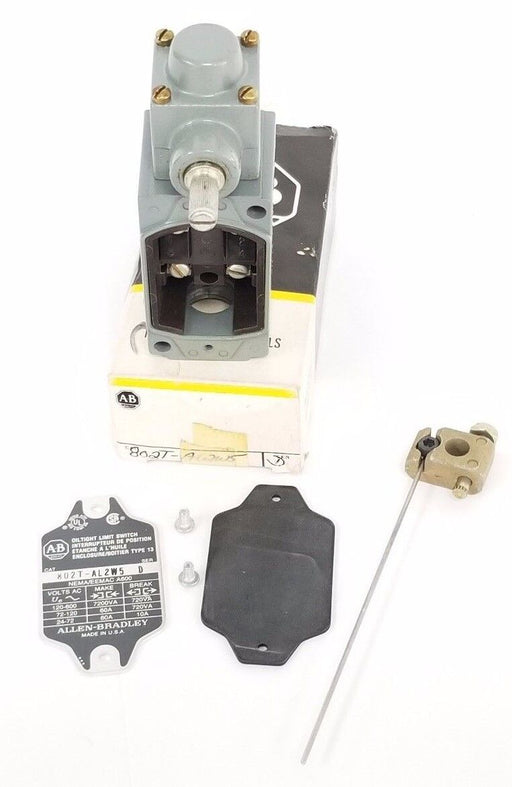 NIB ALLEN BRADLEY 802T-AL2W5 LIMIT SWITCH SER. D, 600VAC, 802TAL2W5