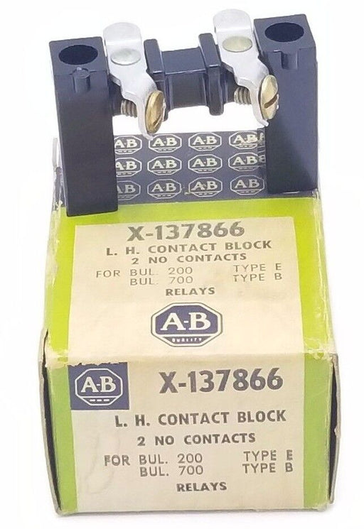 NIB ALLEN BRADLEY X-137866 L.H. CONTACT BLOCK 2 NO CONTACTS, X137866