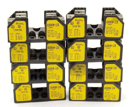 LOT OR 8 BUSS R25030-1CR FUSEHOLDERS 250V, 30A, 1POLE, 1BR007, R250301CR