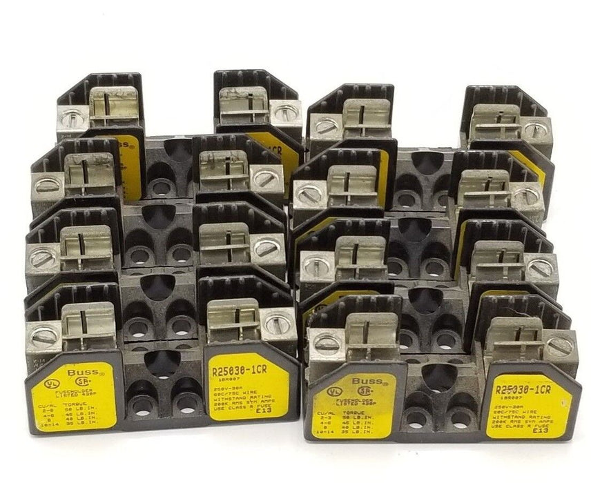 LOT OR 8 BUSS R25030-1CR FUSEHOLDERS 250V, 30A, 1POLE, 1BR007, R250301CR
