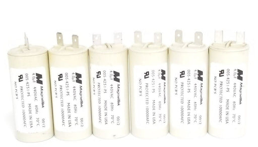 LOT OF 6 MAGNETEK 005-4251-PS ELECTROLYTIC CAPACITORS 440V, 4uF, CF4/440, 4251PS
