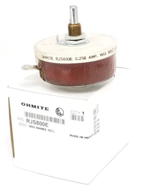 NIB OHMITE RJS800E RHEOSTATE POTENTIOMETER, 800OHMS, 50W, 10%