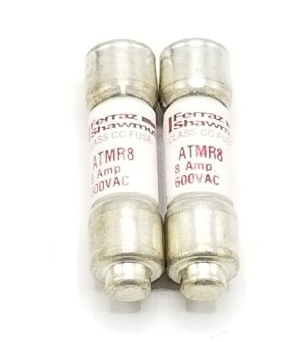 LOT OF 2 FERRAZ SHAWMUT ATMR8 FUSES 8A, 600V
