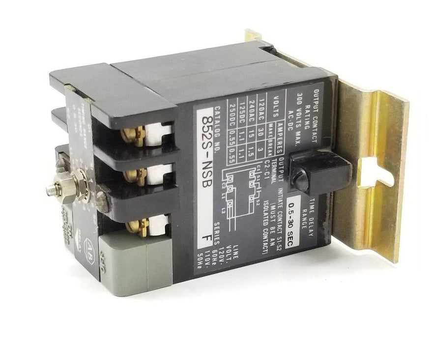 ALLEN-BRADLEY 852S-NSB SOLID STATE TIMER SER F, 0.5-30SEC, 852SNSB