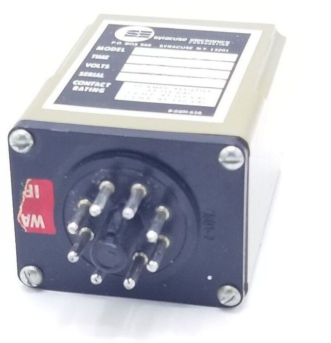 SYRACUSE ELECTRONICS DLR-00317 TIME DELAY RELAY 180SEC, 115VAC, DLR00317