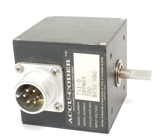 ACCU-CODER 711-0 INCREMENTAL SHAFT ENCODER, 720 CYCLES PER REV, 8/30VDC INPUT