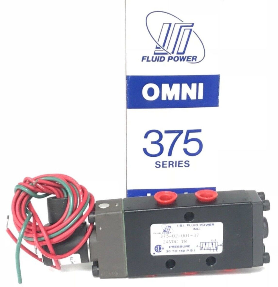 NIB OMNI 375-02-001-37 SOLENOID VALVE 1/4" NPT 24V DC COIL 7W, 30-150 PSI