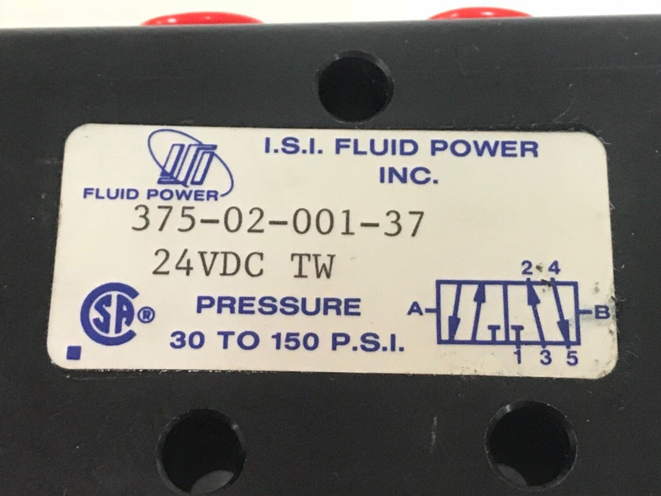 NIB OMNI 375-02-001-37 SOLENOID VALVE 1/4" NPT 24V DC COIL 7W, 30-150 PSI