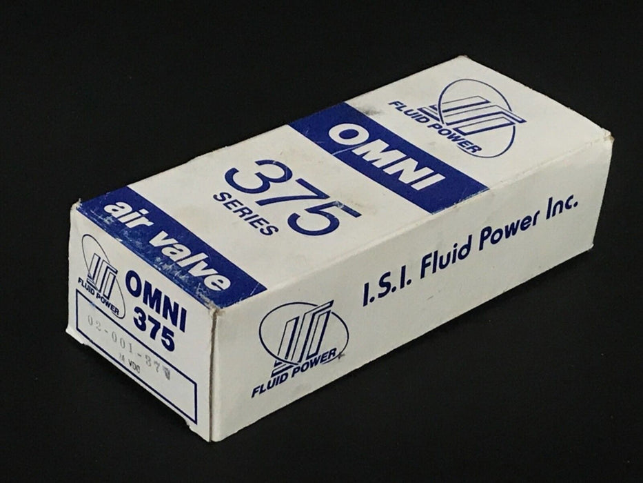 NIB OMNI 375-02-001-37 SOLENOID VALVE 1/4" NPT 24V DC COIL 7W, 30-150 PSI