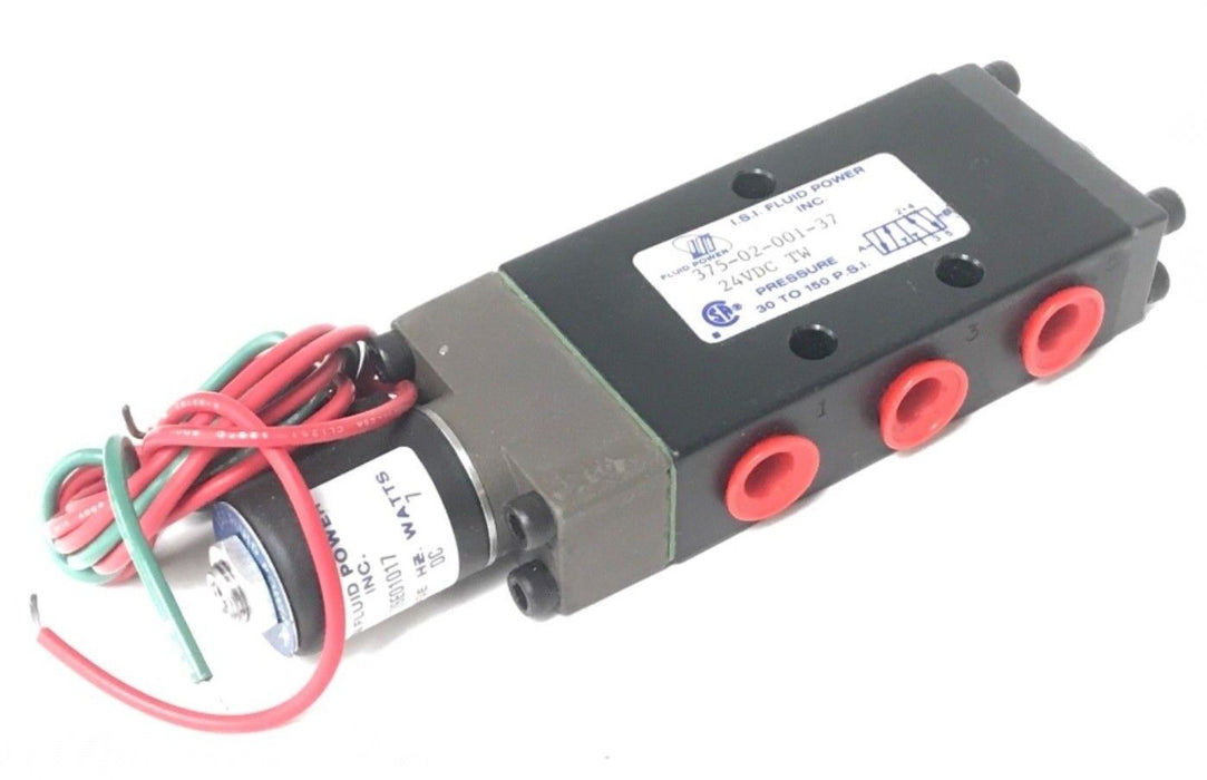 NIB OMNI 375-02-001-37 SOLENOID VALVE 1/4" NPT 24V DC COIL 7W, 30-150 PSI