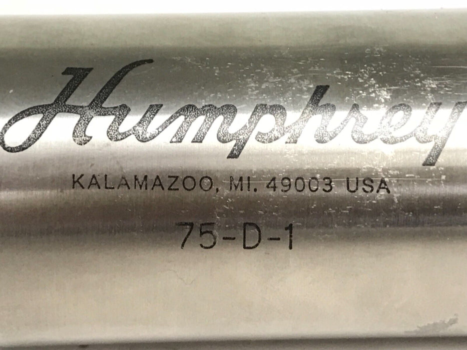 NEW HUMPHREY 75-D-1 AIR CYLINDER 1-3/4" BORE 1" STROKE STAINLESS STEEL