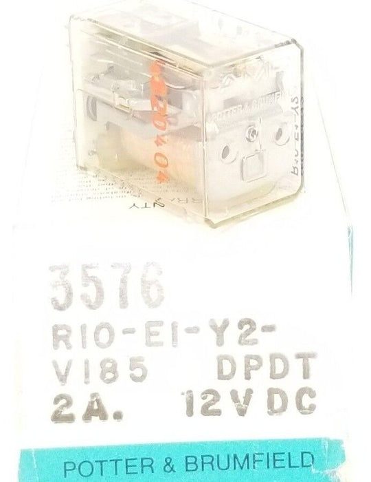NIB POTTER & BRUMFIELD R10-E1-Y2-V185 RELAY R10E1Y2V185V, 3576