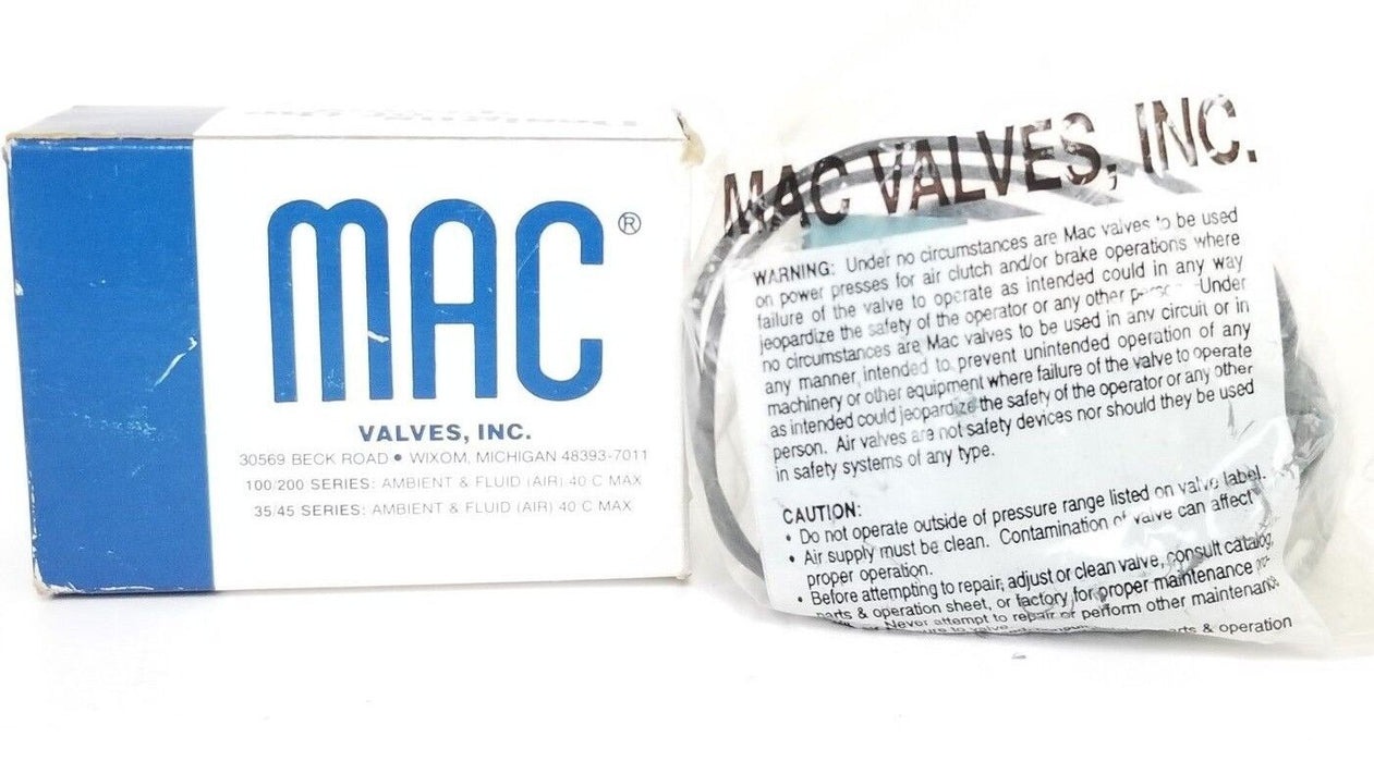 NIB MAC 225B-611CA SOLENOID VALVE 24VDC, 8.5W, 25-150PSI, 225B611CA