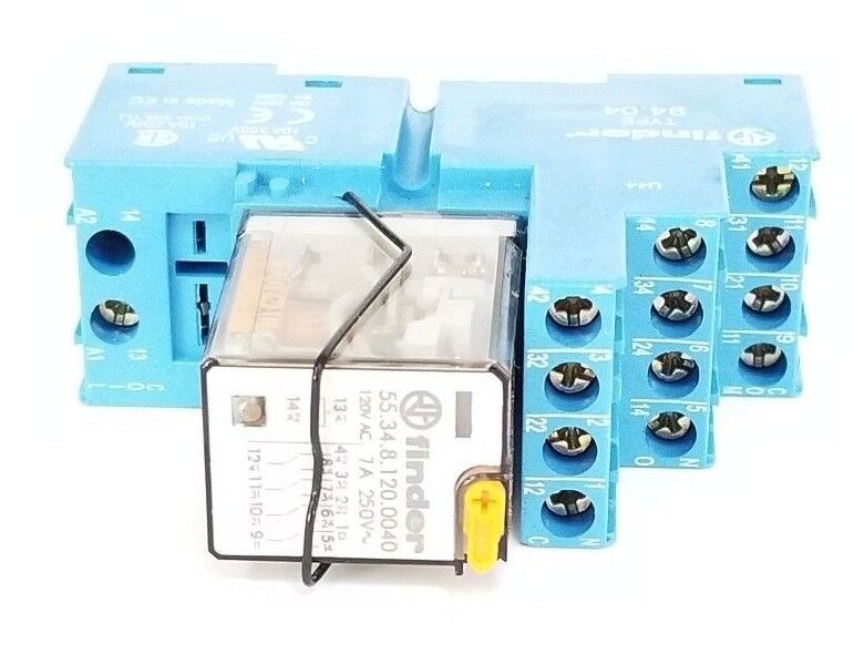 FINDER 94.04 RELAY SOCKET W/ 55.34.8.120.0040 RELAY