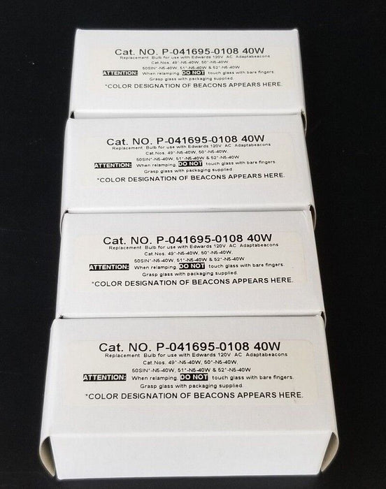 LOT OF 4 NIB EDWARDS P-041695-0108 40W BULBS P0416950108