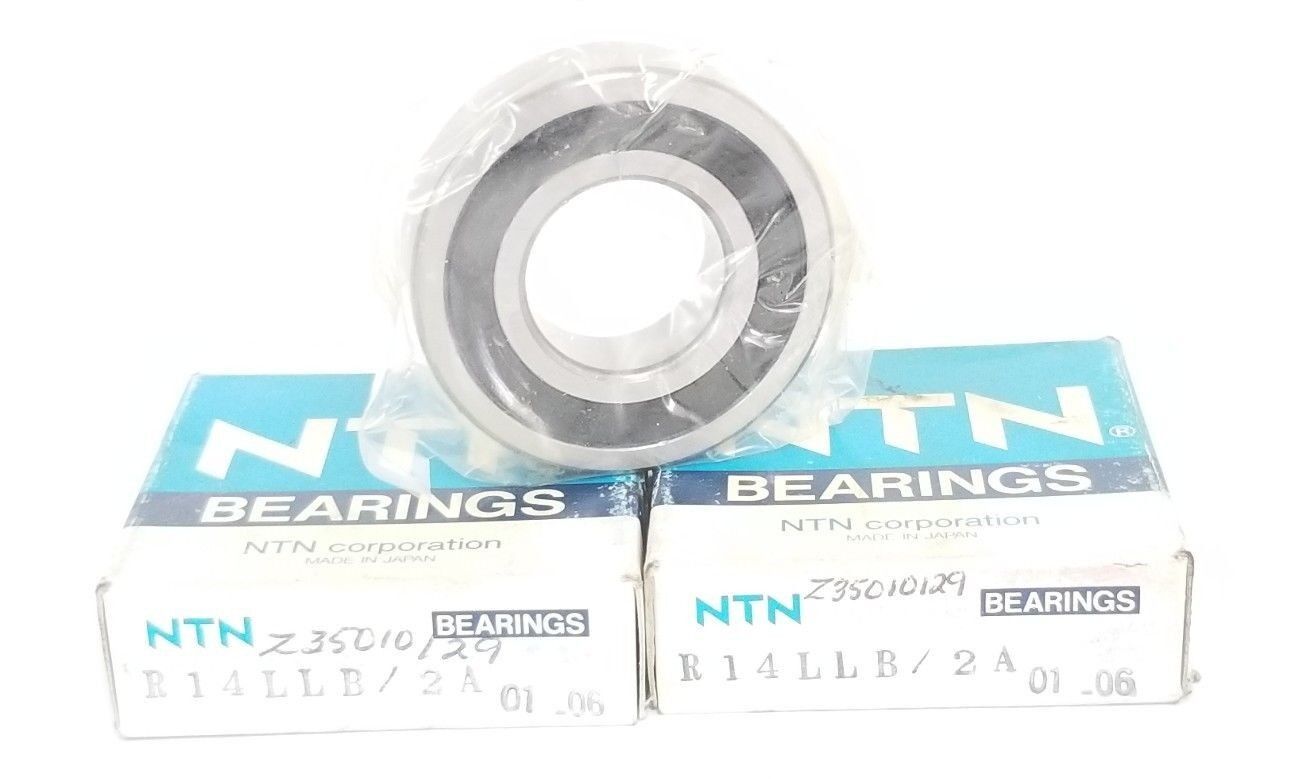 LOT OF 2 NIB NTN R14LLB/2A BALL BEARINGS, 0.875X1.875X0.5IN, R14LB