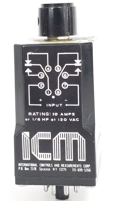 ICM CONTROLS MDR115A2X5 TIMING RELAY 0.1-5SEC, 10A, 120V