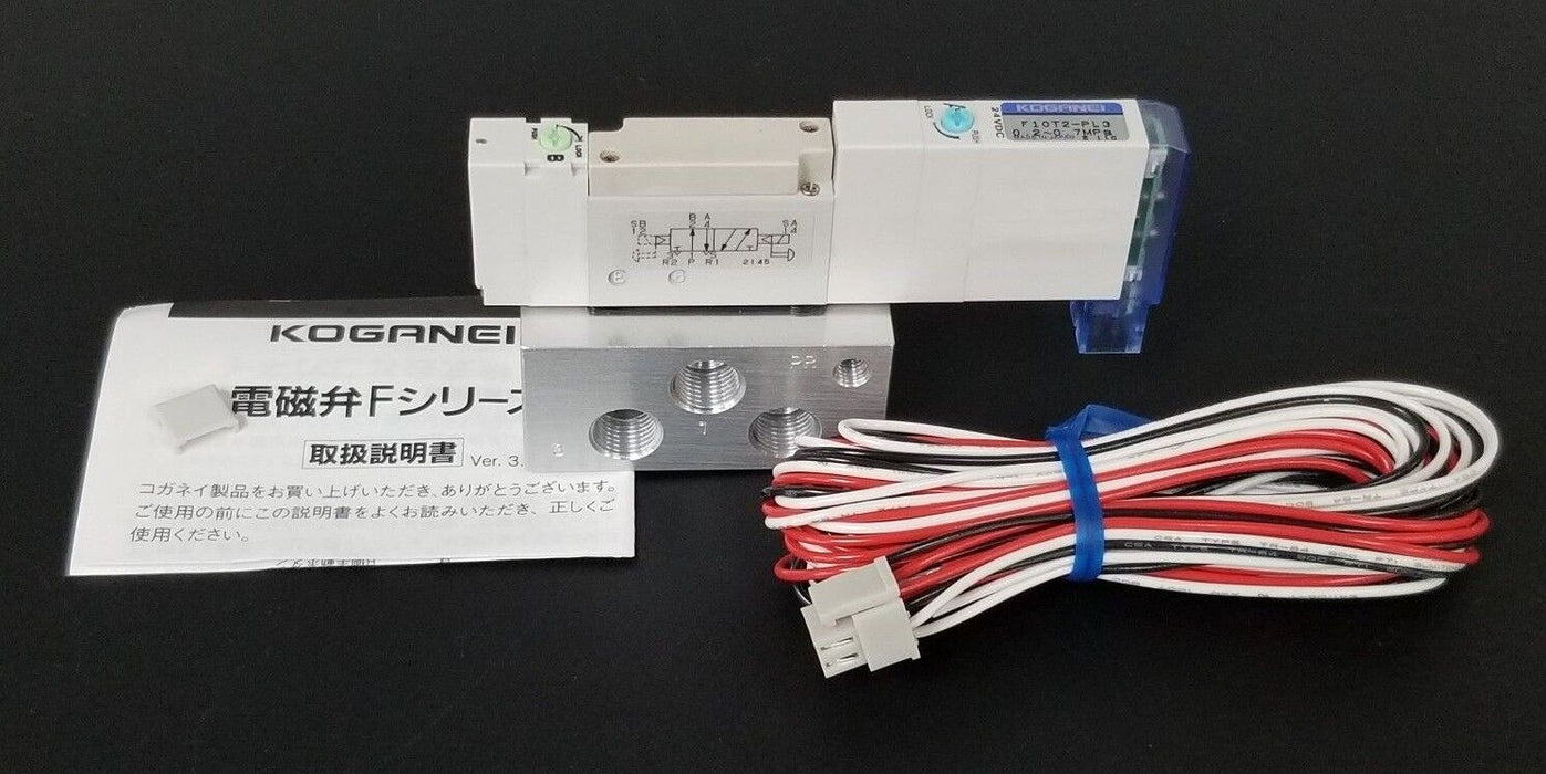 NEW KOGANEI F10T2-PL3 SOLENOID VALVE 0.2~.07MPA, 24VDC, F10T2-A2-PL3-DC24V
