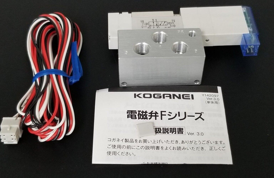 NEW KOGANEI F10T2-PL3 SOLENOID VALVE 0.2~.07MPA, 24VDC, F10T2-A2-PL3-DC24V