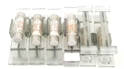 LOT OF 6 GOULD SHAWMUT DFC3M SAFETY PULLER W/ ASSORTED AMP-TRAP FUSES
