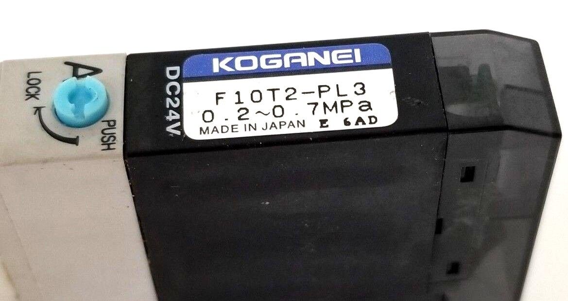 KOGANEI F10T2-PL3 SOLENOID VALVE 24VDC, 0.2~0.7MPA, F10T2PL3DC24V