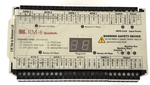 STI RM-4 QUADSAFE LIGHT CURTAIN CONTROLLER 43860-0010 , 24VDC , 0-55 DEG. C