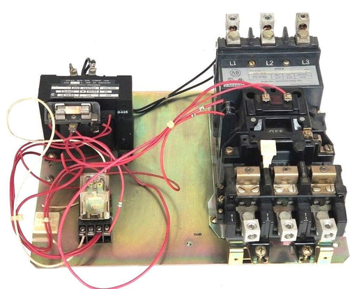 ALLEN BRADLEY 509-DOD STARTER ASSEMBLY W/ X-210922 TRANSFORMER, AAE-A201-0 RELAY