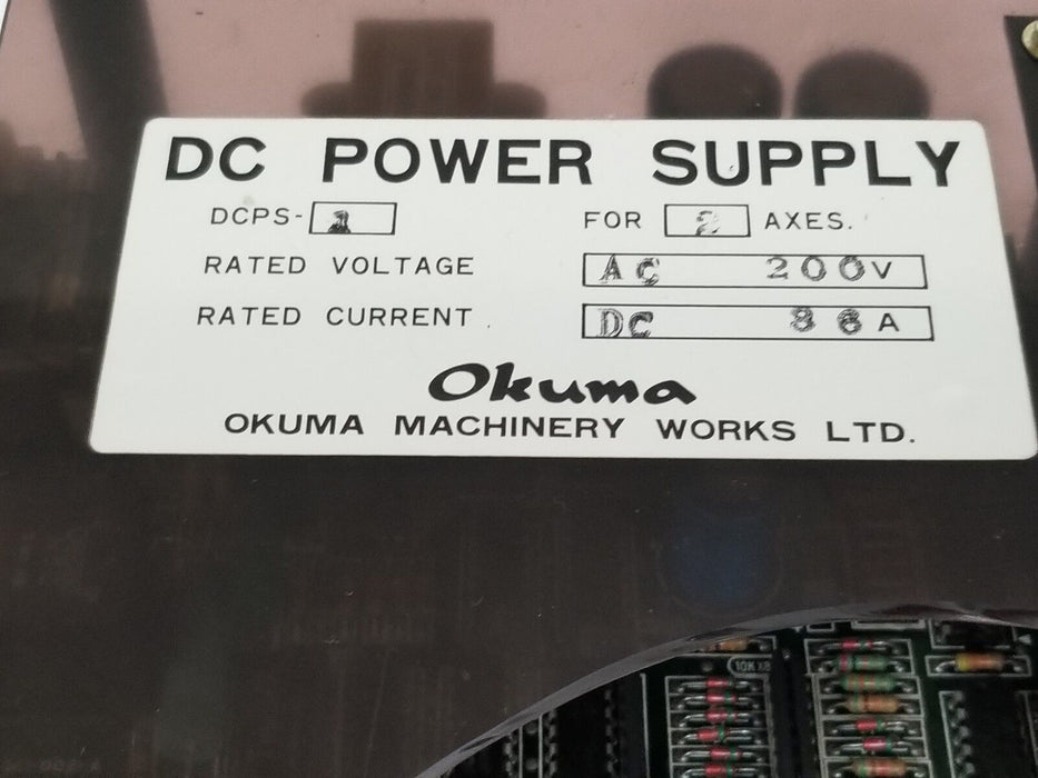 OKUMA DCPS-1 DC POWER SUPPLY FOR 2 AXES, 200V AC, 86A DC, DCPS1