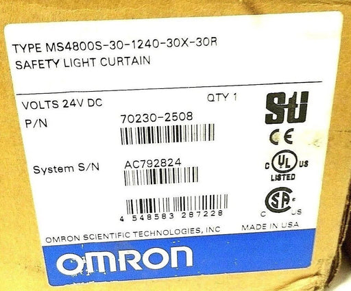 OMRON STI MS4800S-30-1240-30X-30R MINISAFE MS4800 LIGHT CURTAINS 70230-2508 NSMP