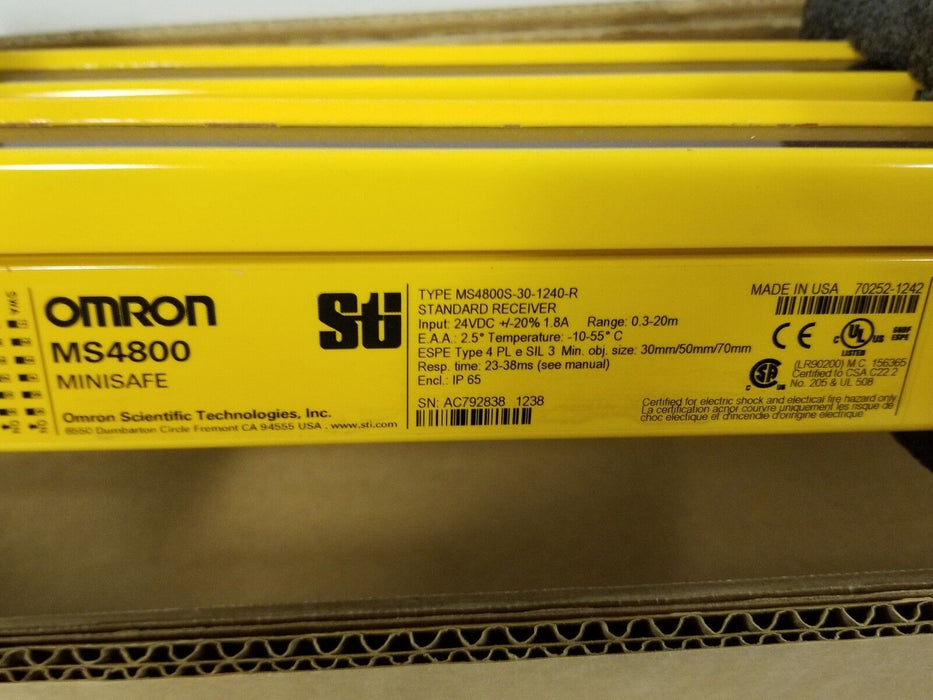 OMRON STI MS4800S-30-1240-30X-30R MINISAFE MS4800 LIGHT CURTAINS 70230-2508 NSMP