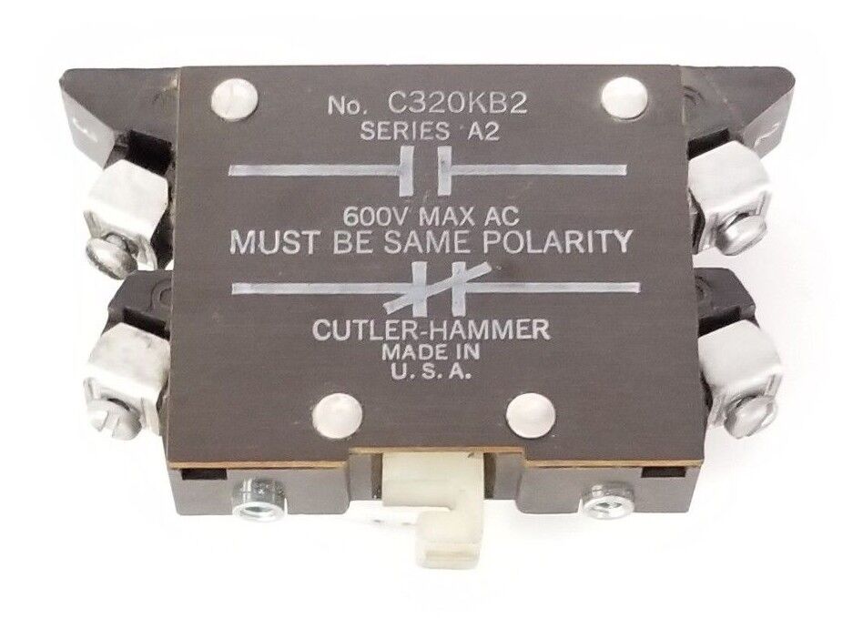 CUTLER HAMMER C320KB2 BASE AUX. CONTACT SER. A2, 1 NO - 1 NC