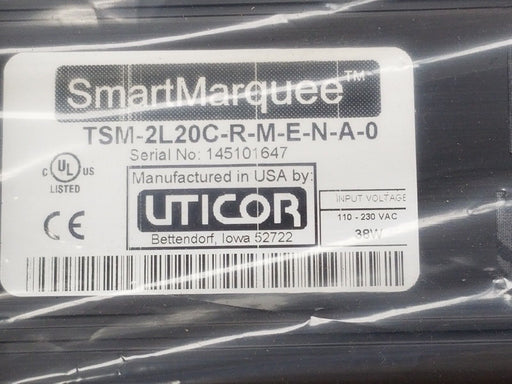 NIB AVG UTICOR SMART MARQUEE TSM-2L20C-R-M-E-N-A-0 LED DISPLAY TSM2L20CRMENA0