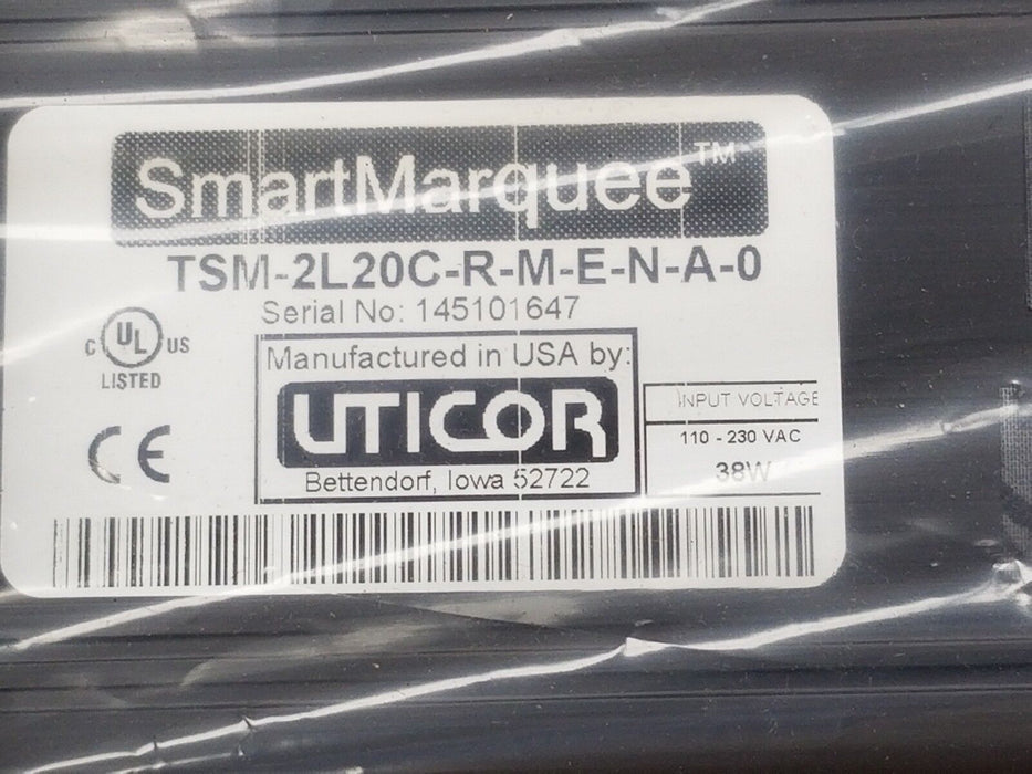 NIB AVG UTICOR SMART MARQUEE TSM-2L20C-R-M-E-N-A-0 LED DISPLAY TSM2L20CRMENA0